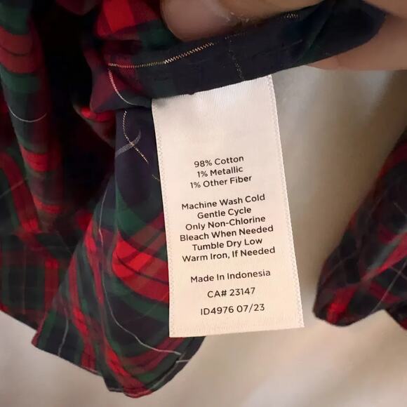 Talbots blouse - Plaid Ruffle-Red/Green/Navy (Women’s L) - Picture 4 of 4